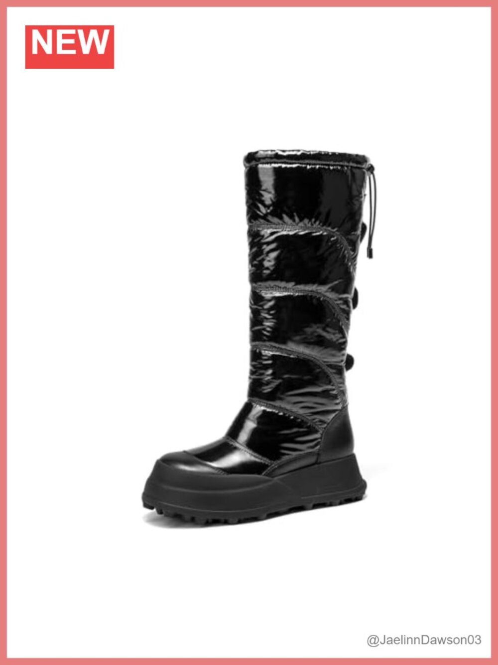 Knee High Boots for Women Leather Snow Boots Waterproof Platform Tall Shoes
